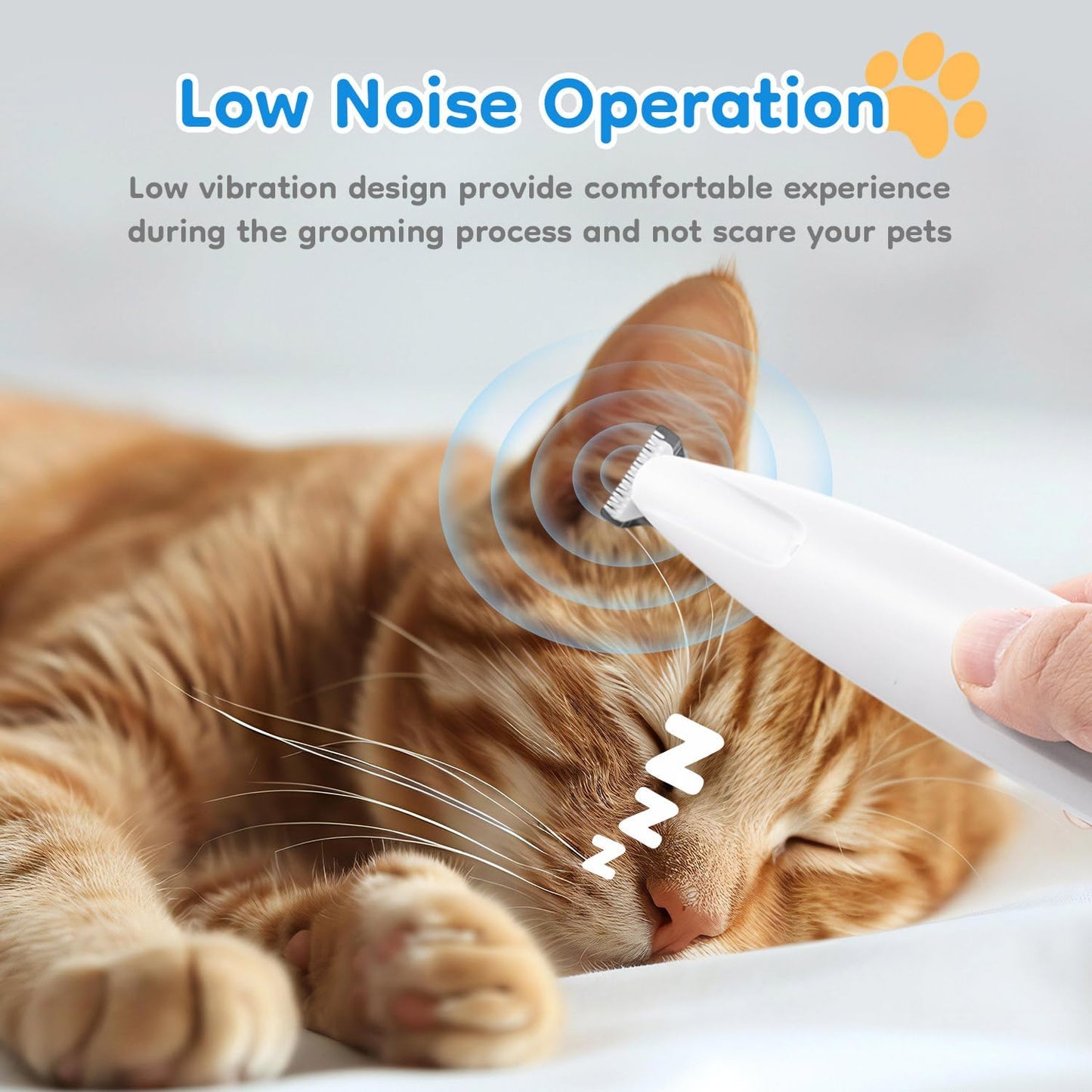 Pet Paws Trimmer with LED Light, Rechargeable Dog/Cat Hair Shaver Grooming Clipper,Waterproof Pet Razor for Eyes, Face, Ears, Small Areas