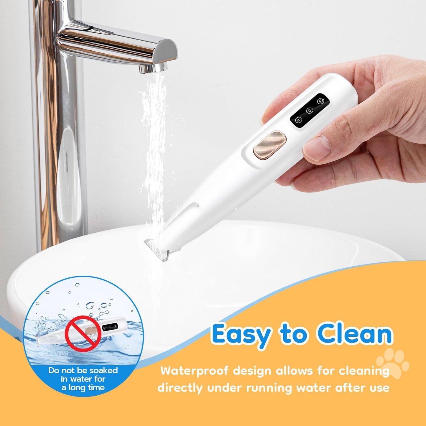 Pet Paws Trimmer with LED Light, Rechargeable Dog/Cat Hair Shaver Grooming Clipper,Waterproof Pet Razor for Eyes, Face, Ears, Small Areas