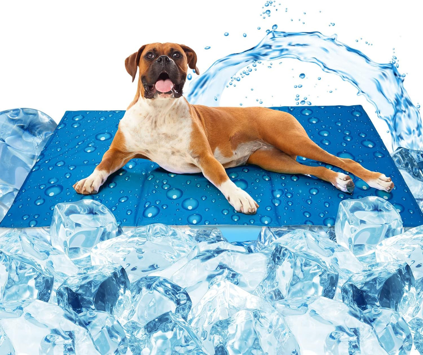Dog Cooling Mat Large 90x50cm, Scratch-resistant Durable Pet Cool Mat Non-Toxic Gel Self Cooling Pad for Dogs Cats, Keep Pets Cool in Hot Summer, Double-Sided Use for Kennel Crate Home Travel