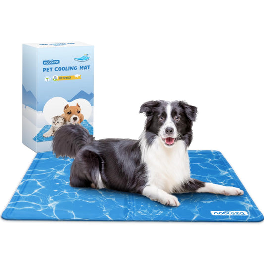 Dog Cooling Mat, M 65x50cm Durable Leakproof Pet Cool Mat, Non-Toxic Gel Self Cooling Pads, Scratch-Resistant Cooling Bed Mattress for Medium Dogs Cats Puppy in Hot Summer, Blue