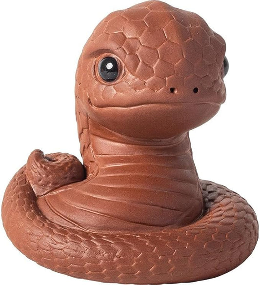 Chinese Zisha Snake Tea Pet, Ceramic Tea Pet, Handmade Purple Clay Tea Pet for Kung Fu Tea Tray, Tea Pet Decorate Kungfu Tea Tray Accessories (Red)