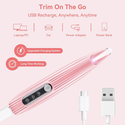 Upgrade Paw Trimmer for Cat and Dog,Cat and Dog Grooming Kit with LED Light,Small Dog Clippers,Low Noise Cordless Cat Shaver,for Face,Eyes, Ears(Pink)