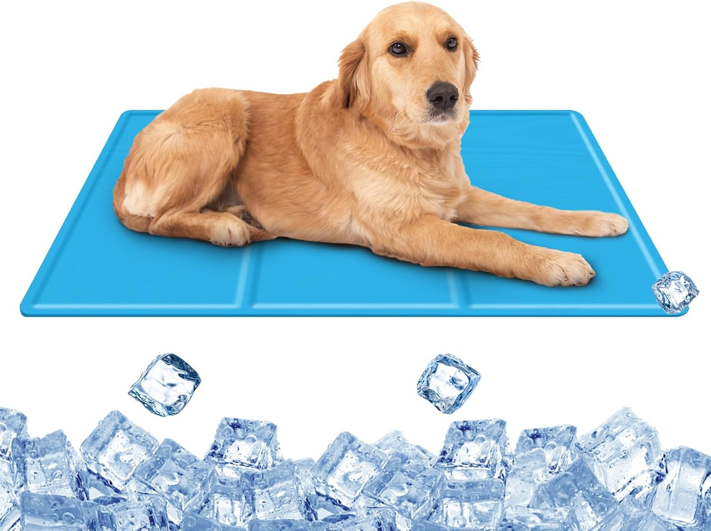 Dog Cooling Mat - Durable Pet Cool Mat, Non-Toxic Gel Self Cooling Pad for Dogs Cats in Hot Summer - 450 Micron Oxford Fabric Anti-Scratch, 50 x 40cm