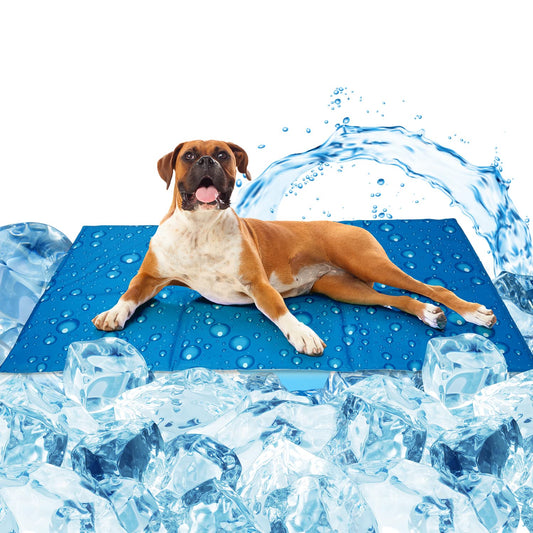 Dog Cooling Mat Large 90x50cm, Scratch-resistant Durable Pet Cool Mat Non-Toxic Gel Self Cooling Pad for Dogs Cats, Keep Pets Cool in Hot Summer, Double-Sided Use for Kennel Crate Home Travel
